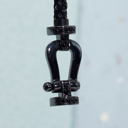 [Perla Lux]FORCE LARGE SERIES HORSESHOE BLACK SAMURAI BRACELET