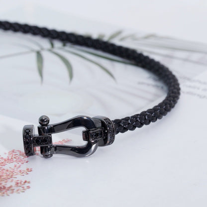[Perla Lux]FORCE LARGE SERIES HORSESHOE BLACK SAMURAI BRACELET