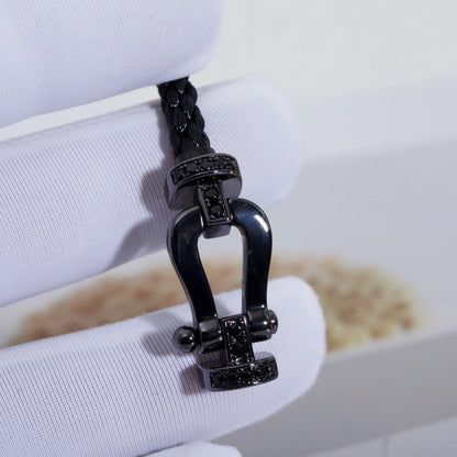 [Perla Lux]FORCE LARGE SERIES HORSESHOE BLACK SAMURAI BRACELET