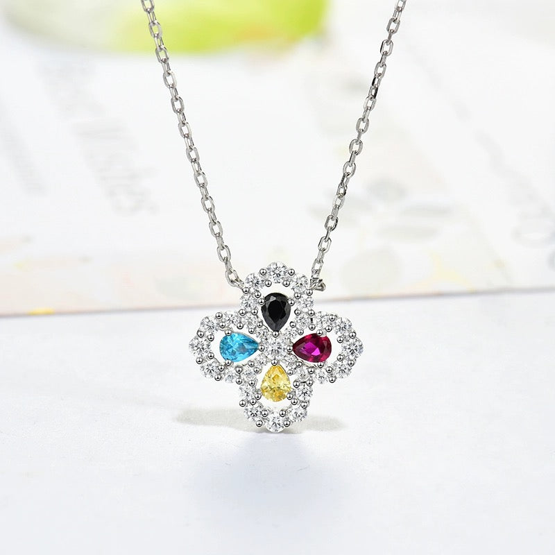 [Perla Lux]LOOP NECKLACE FULL MOTIF DIAMOND 16MM MULTIPLE COLORS