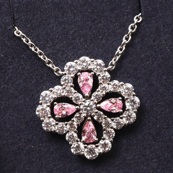 [Perla Lux]LOOP NECKLACE FULL MOTIF DIAMOND 16MM MULTIPLE COLORS