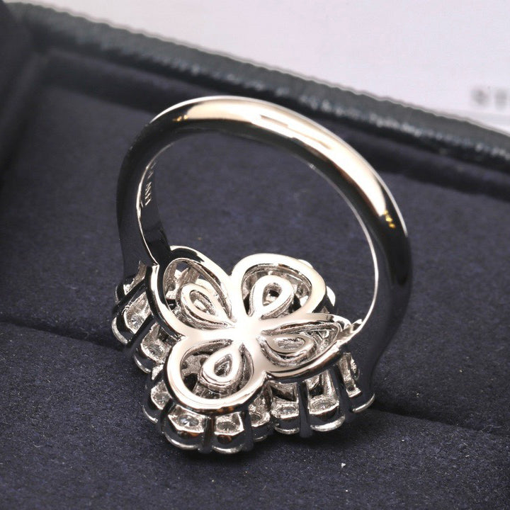 [Perla Lux]LOOP RING FULL MOTIF DIAMOND 16MM SILVE