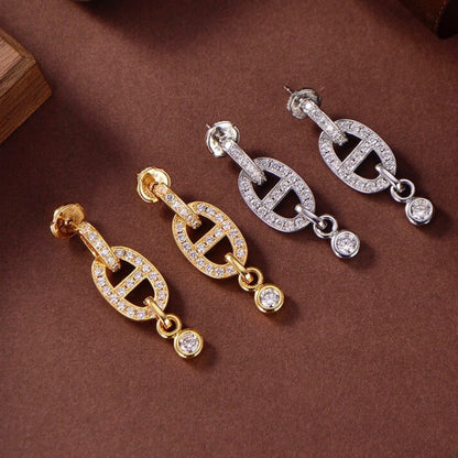 [Perla Lux]HM CHAINE DIAMOND EARRINGS