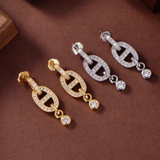 [Perla Lux]HM CHAINE DIAMOND EARRINGS