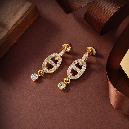 [Perla Lux]HM CHAINE DIAMOND EARRINGS