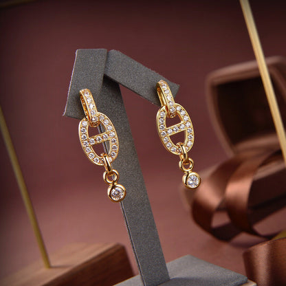 [Perla Lux]HM CHAINE DIAMOND EARRINGS