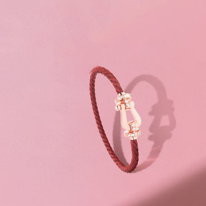 [Perla Lux]FORCE 10 HALF DIAMOND PINK GOLD RED CORDERI LARGE AND MEDIUM MODEL