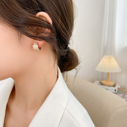[Perla Lux]ZERO 1 DIAMOND PAVED EARRINGS