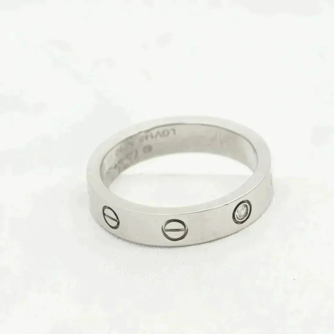 [Perla Lux]LOVE RING 4MM 1 DIAMOND SILVER