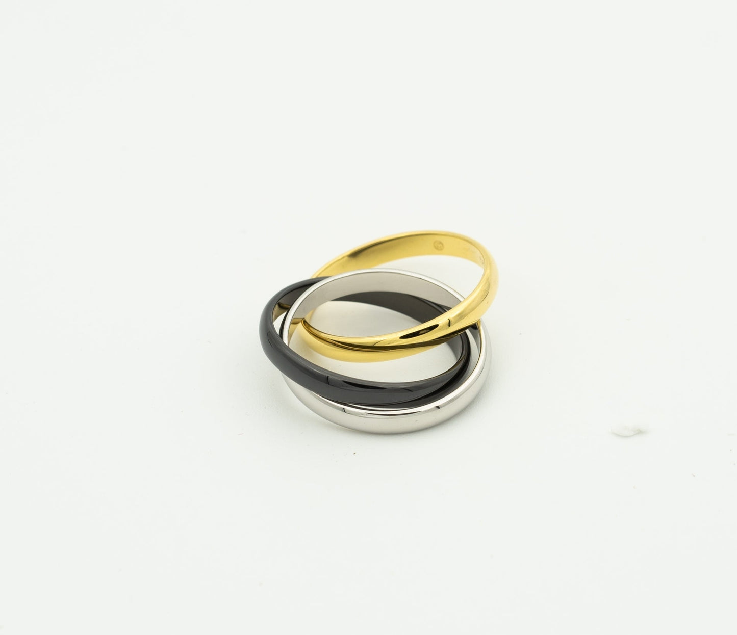 [Perla Lux]TRINITY RING BLACK GOLD SILVER