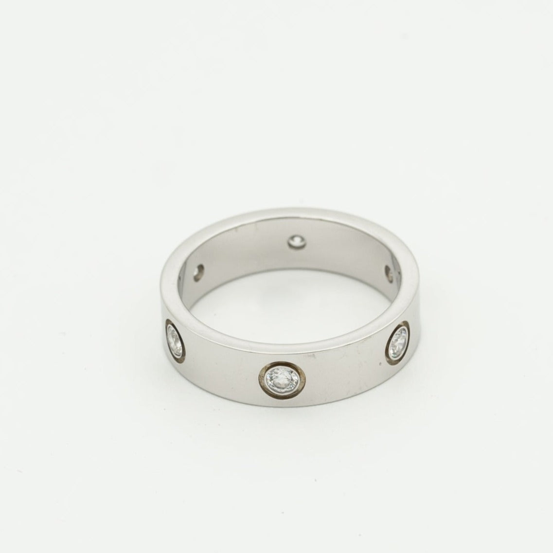 [Perla Lux]LOVE RING 5.5MM 6 DIAMONDS SILVER