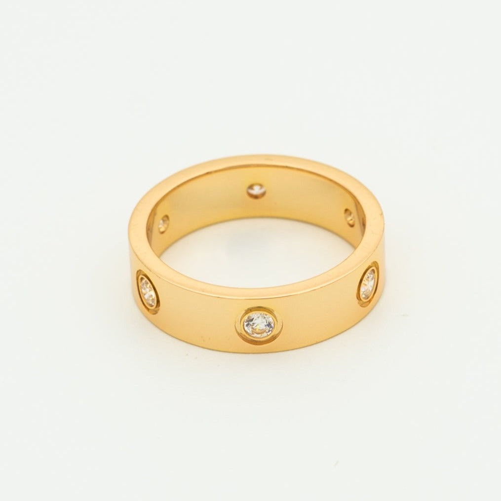 [Perla Lux]LOVE RING 5.5MM 6 DIAMONDS PINK GOLD