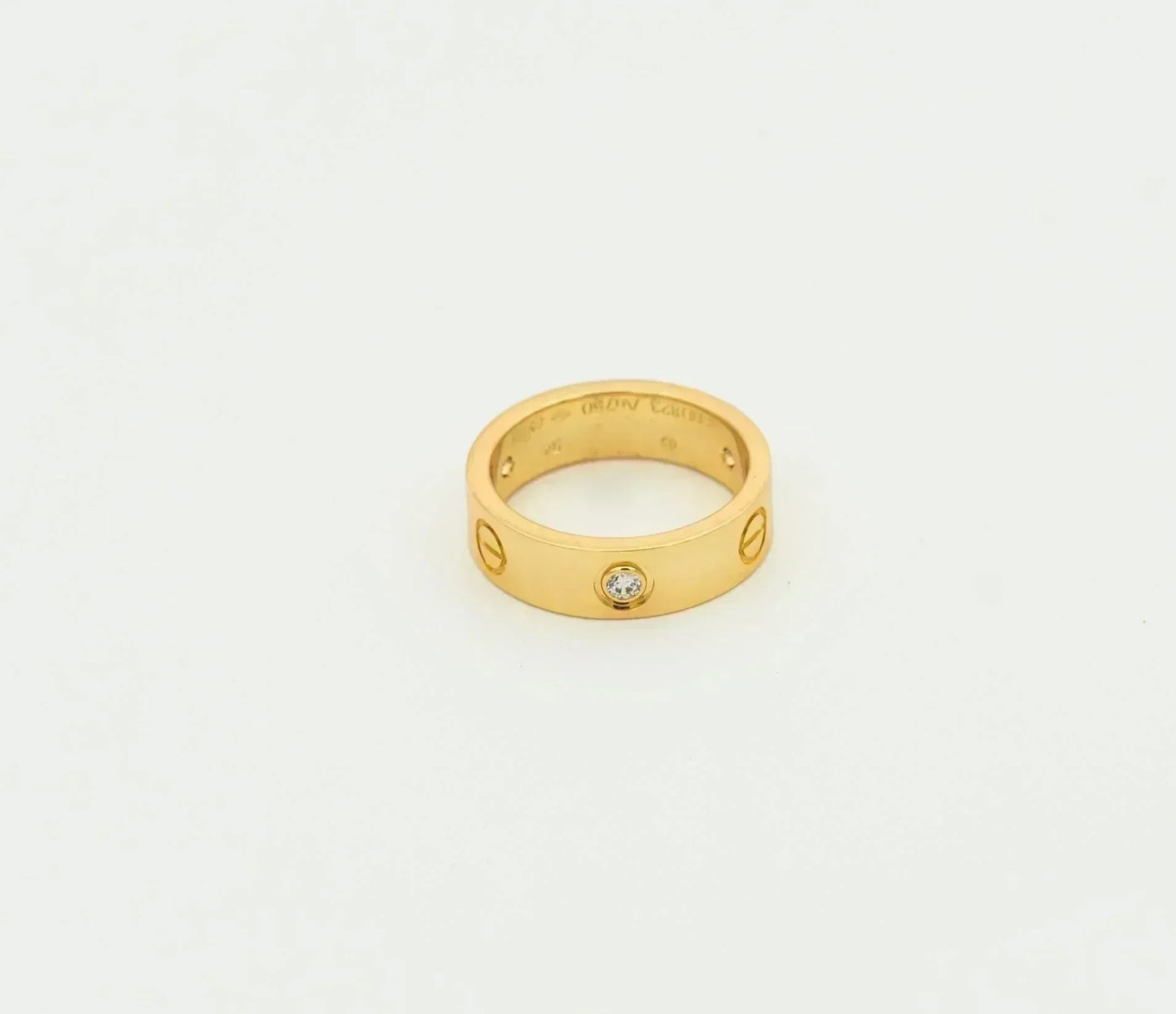 [Perla Lux]LOVE RING 5.5MM 3 DIAMONDS GOLD