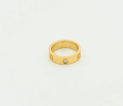 [Perla Lux]LOVE RING 5.5MM 3 DIAMONDS GOLD