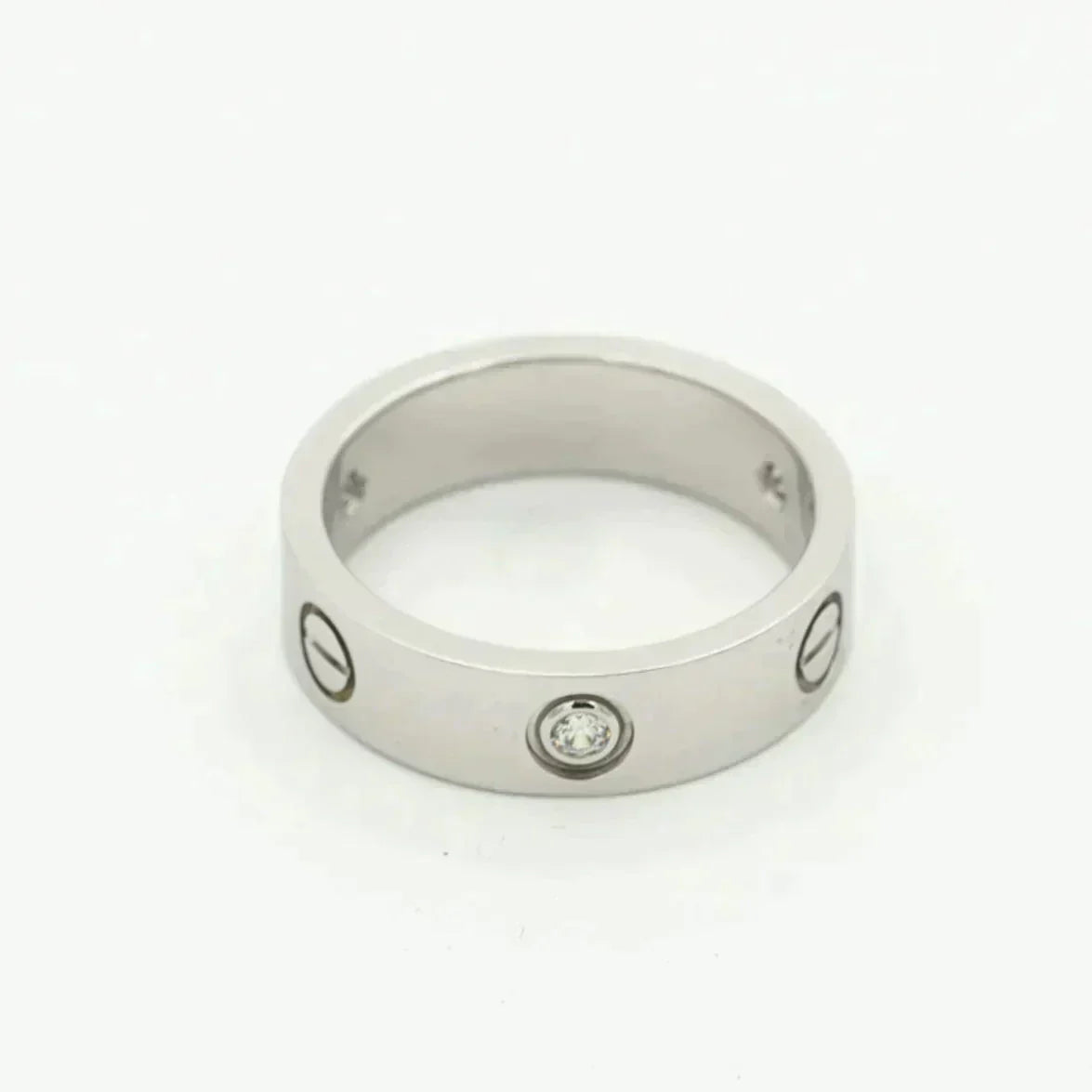 [Perla Lux]LOVE RING 5.5MM 3 DIAMONDS SILVER