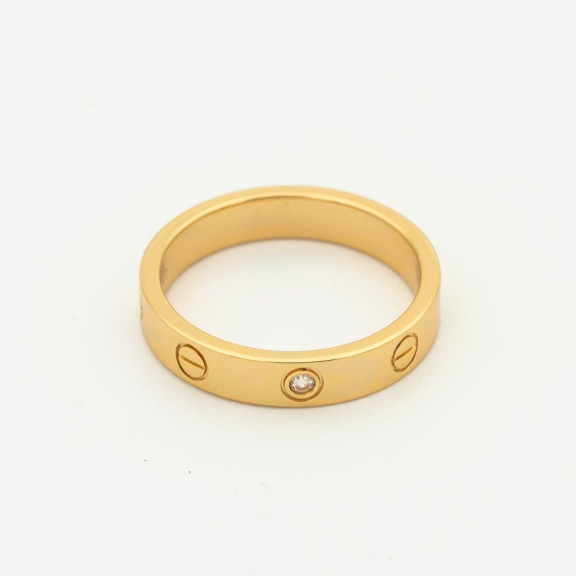 [Perla Lux]LOVE RING 4MM 1 DIAMOND PINK GOLD