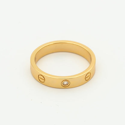 [Perla Lux]LOVE RING 4MM 1 DIAMOND PINK GOLD