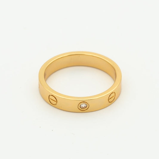 [Perla Lux]LOVE RING 4MM 1 DIAMOND PINK GOLD