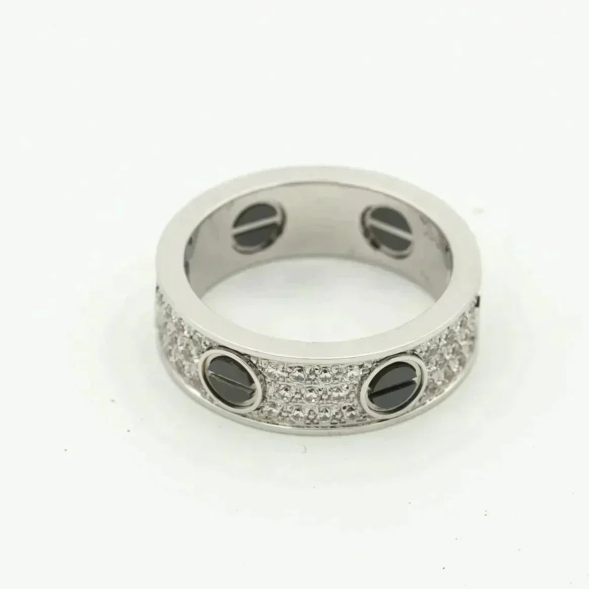 [Perla Lux]LOVE RING 5.5MM DIAMONDS PAVED CERAMIC