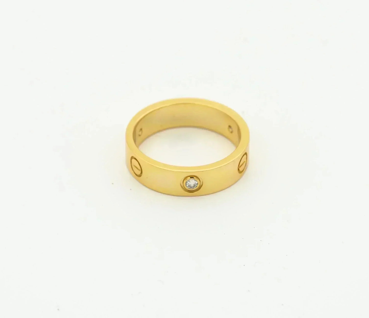 [Perla Lux]LOVE RING 4MM 1 DIAMOND GOLD