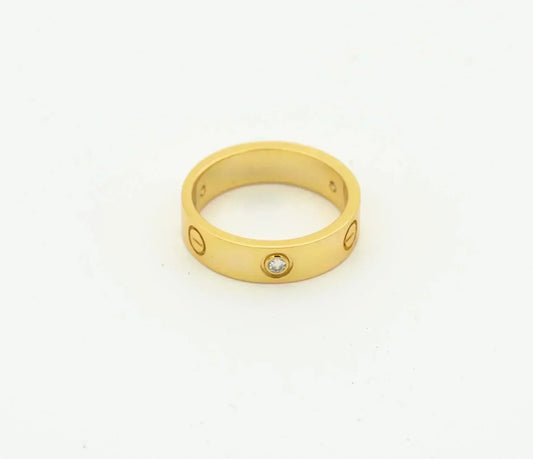 [Perla Lux]LOVE RING 4MM 1 DIAMOND GOLD