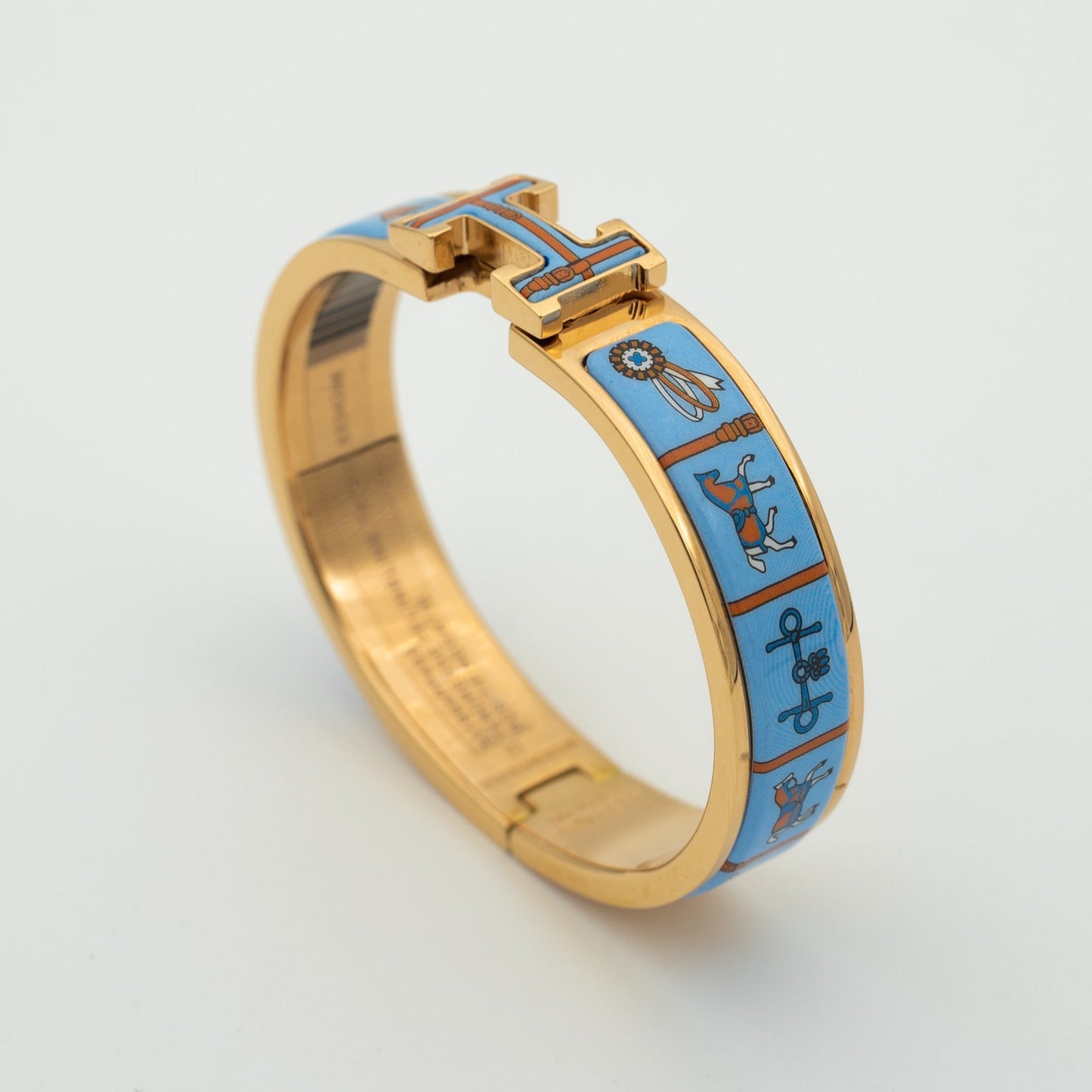 [Perla Lux]H PINK GOLD BRACELET BLUE CERAMIC