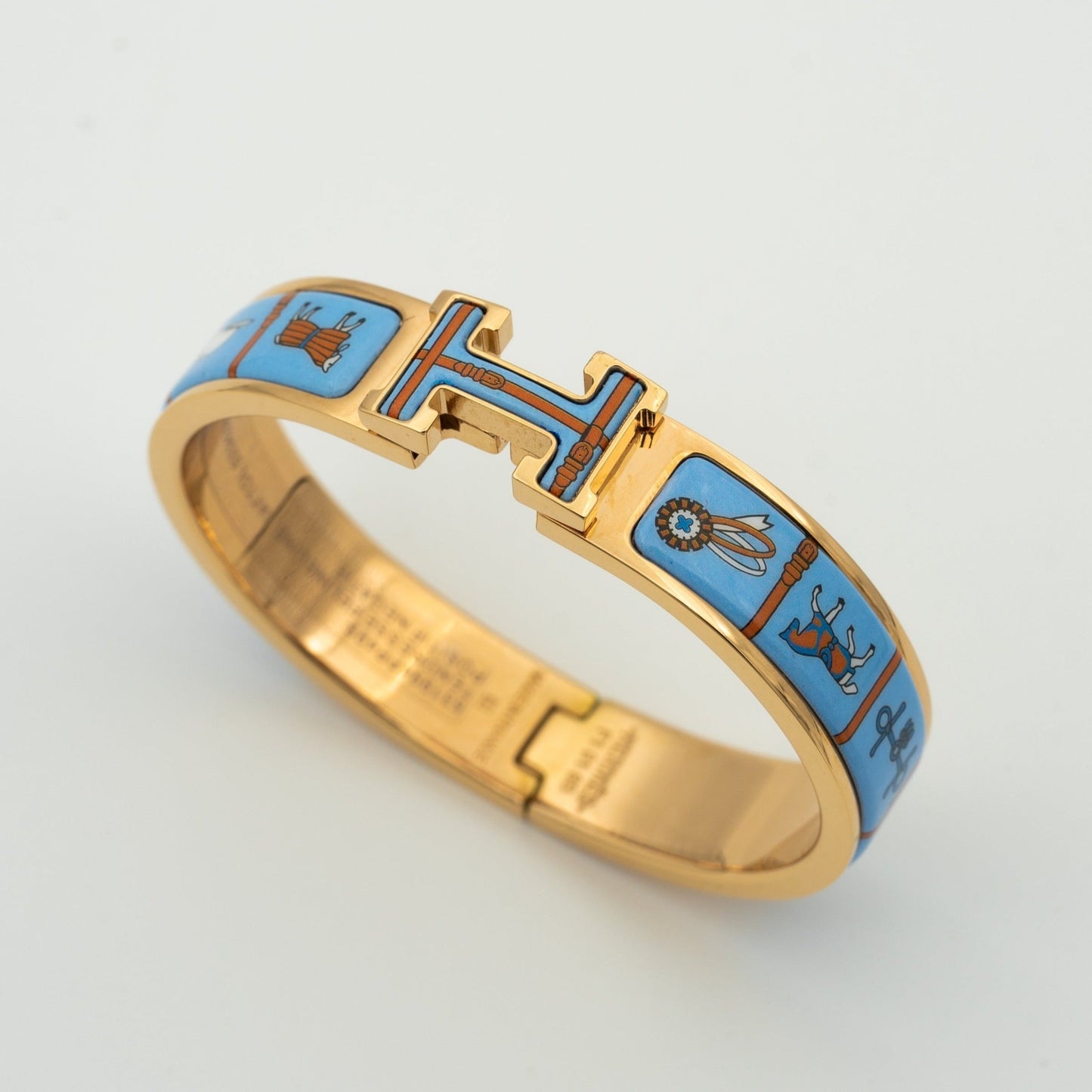 [Perla Lux]H PINK GOLD BRACELET BLUE CERAMIC