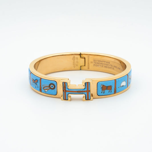[Perla Lux]H PINK GOLD BRACELET BLUE CERAMIC