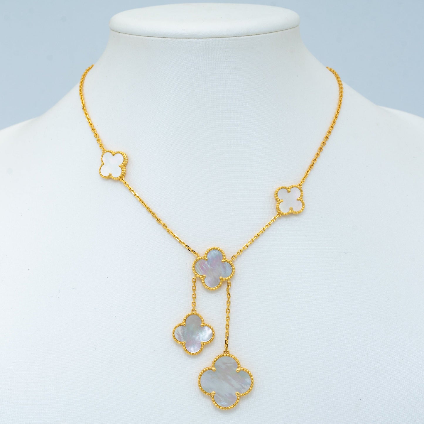 [Perla Lux]CLOVER MOTHER OF PEARL NECKLACE 6 MOTIF