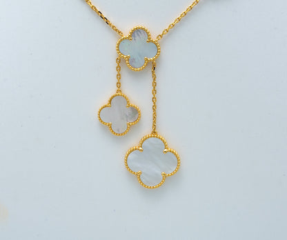 [Perla Lux]CLOVER MOTHER OF PEARL NECKLACE 6 MOTIF