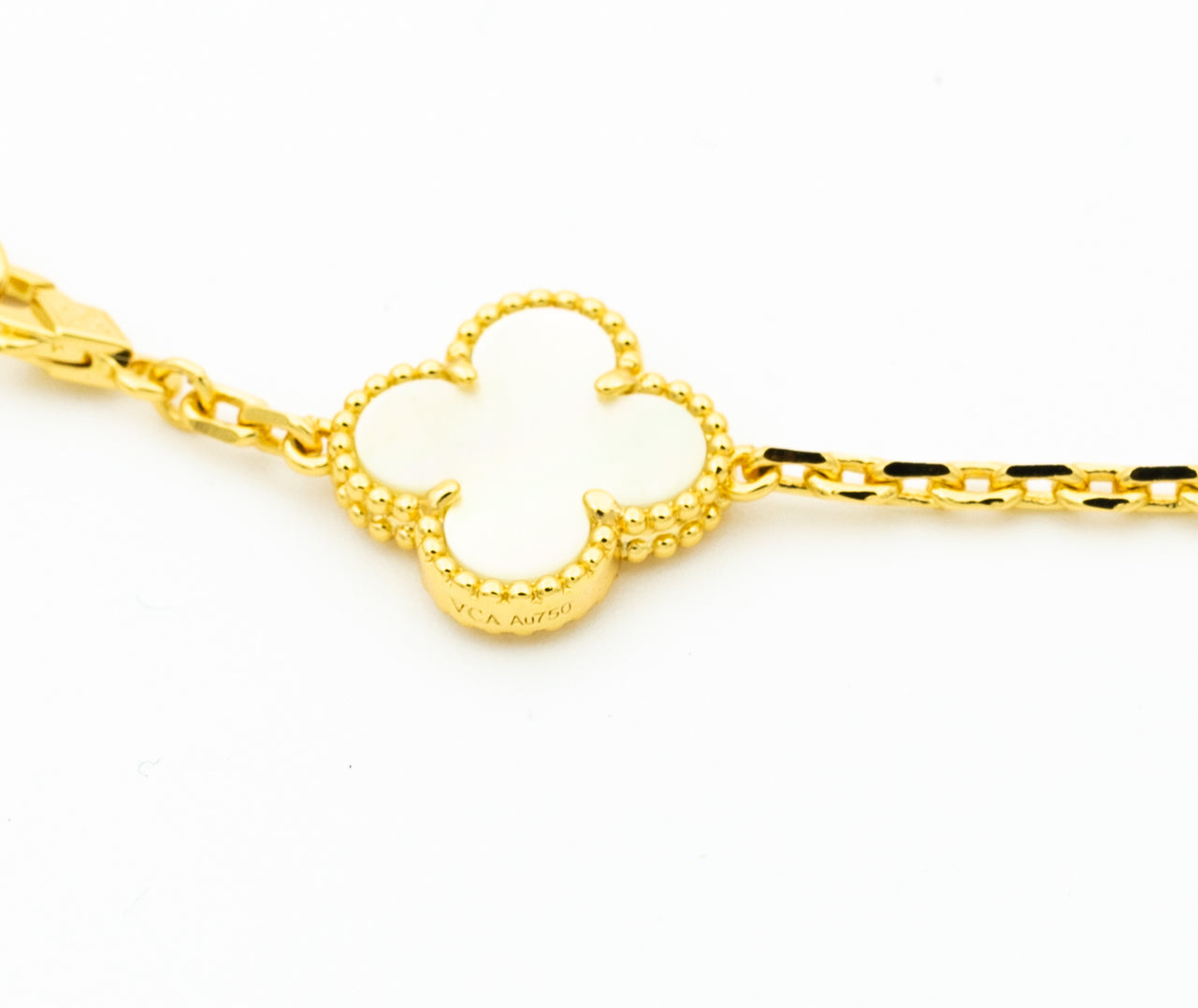 [Perla Lux]CLOVER BRACELET 5 MOTIFS ONYX MOP