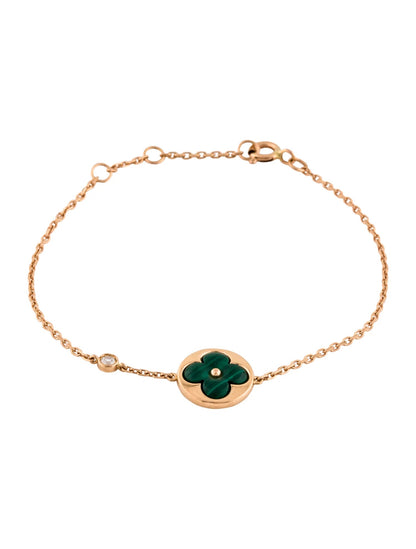 [Perla Lux]SUN MALACHITE 1 DIAMOND PINK GOLD BRACELET
