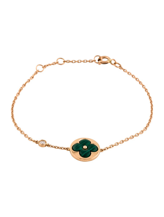 [Perla Lux]SUN MALACHITE 1 DIAMOND PINK GOLD BRACELET