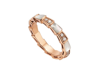[Perla Lux]SERPENTI RING PINK GOLD DIAMOND MOP 3MM