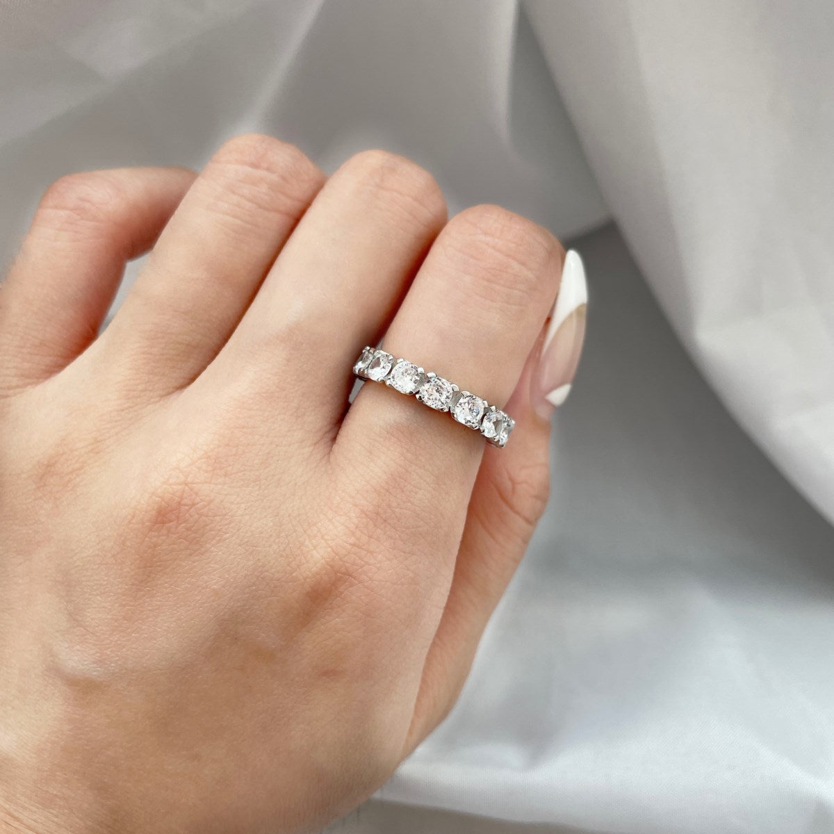 [Perla Lux]Eternity Round Cut Tennis Ring