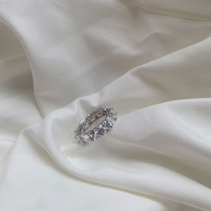 [Perla Lux]Elegant Princess Cut Tennis Ring