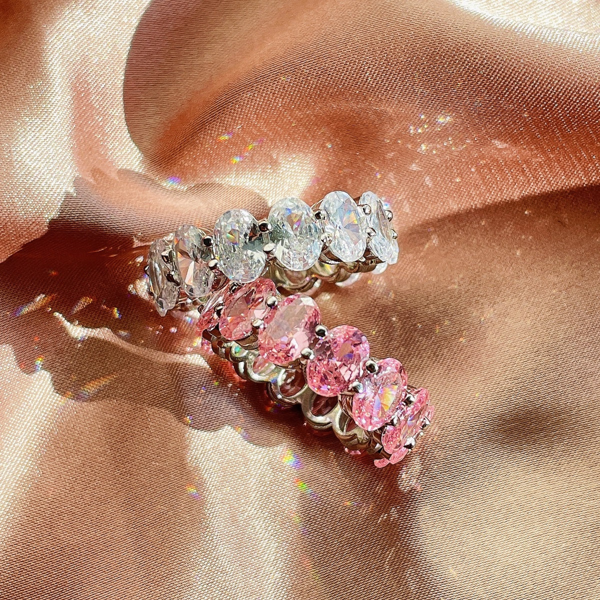 [Perla Lux]Dainty Elongated Cushion Cut Tennis Ring