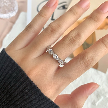 [Perla Lux]Exquisite Pear Cut Tennis Ring