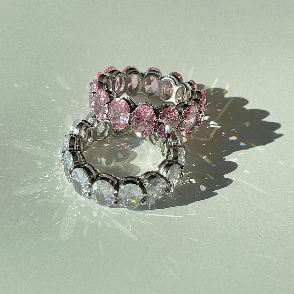 [Perla Lux]Dainty Elongated Cushion Cut Tennis Ring