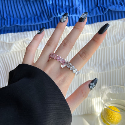 [Perla Lux]Dainty Elongated Cushion Cut Tennis Ring