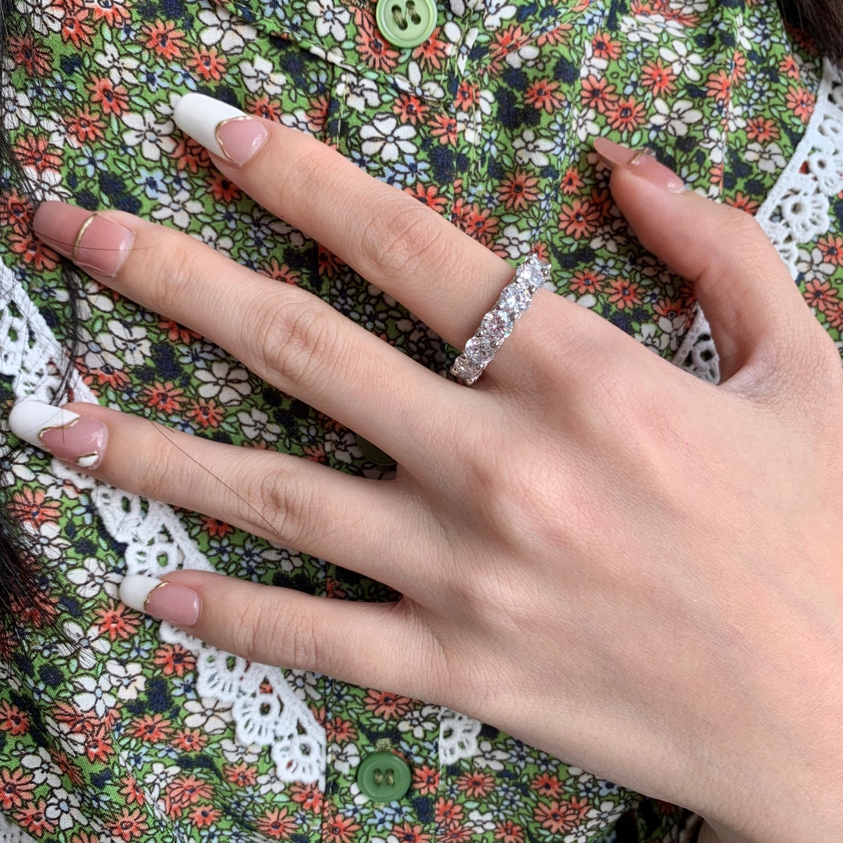 [Perla Lux]Gorgeous Round Cut Tennis Ring