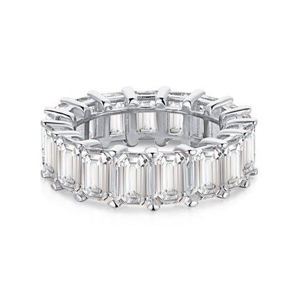 [Perla Lux]0.75 Carat Elegant Emerald Cut Tennis Ring
