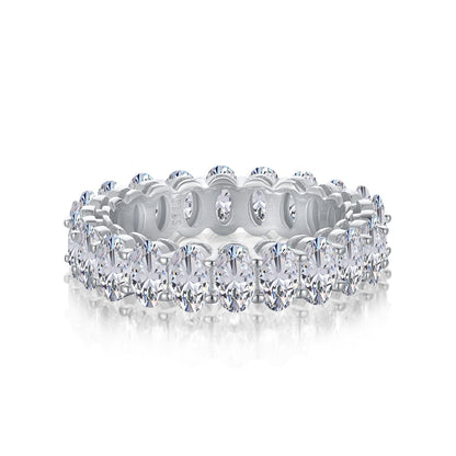 [Perla Lux]Ornate Oval Cut Tennis Ring