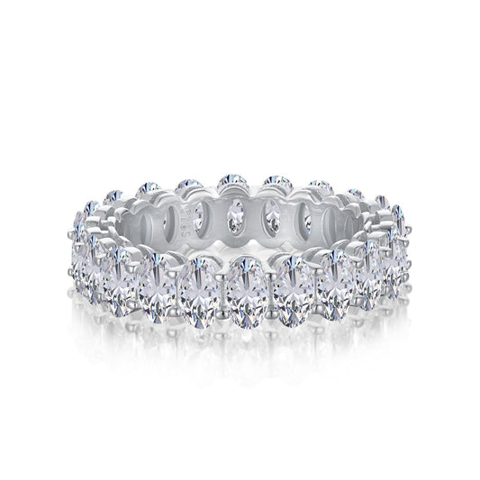 [Perla Lux]Ornate Oval Cut Tennis Ring