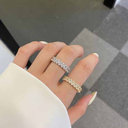 [Perla Lux]Ornate Oval Cut Tennis Ring