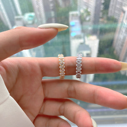[Perla Lux]Ornate Oval Cut Tennis Ring