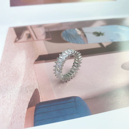 [Perla Lux]Unique Colorful Radiant Cut RIng