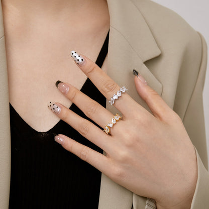 [Perla Lux]Delicate Multi Cut Ring