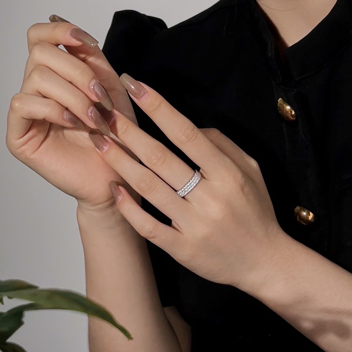 [Perla Lux]Dainty Round Cut Tennis Ring