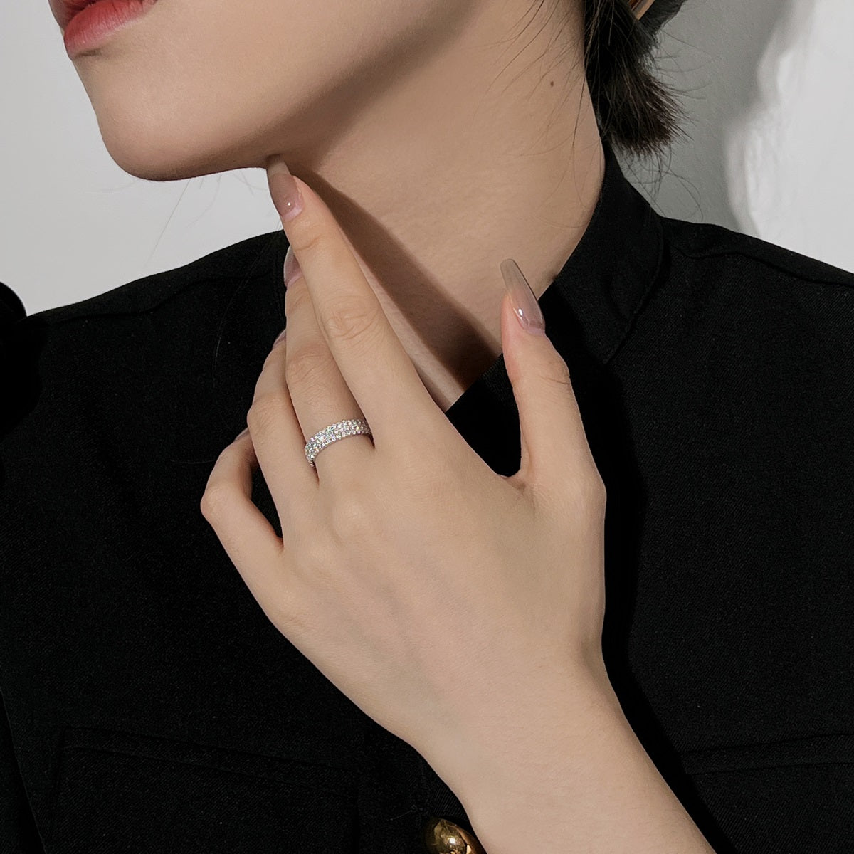 [Perla Lux]Dainty Round Cut Tennis Ring